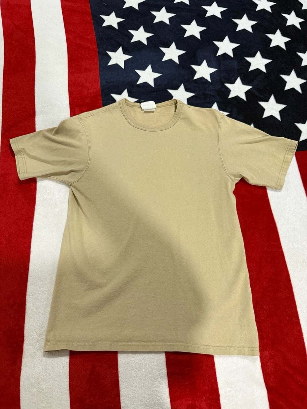 Champion Mens Sand Brown Crew Neck Short Sleeve T-Shirt Size Medium